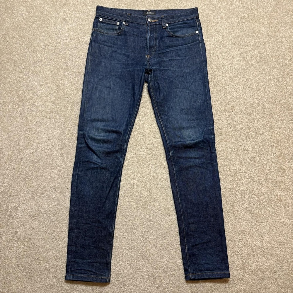 APC Petit New Standard Jeans Mens 29x31 Blue Dark Wash Slim Stretch Denim Pants